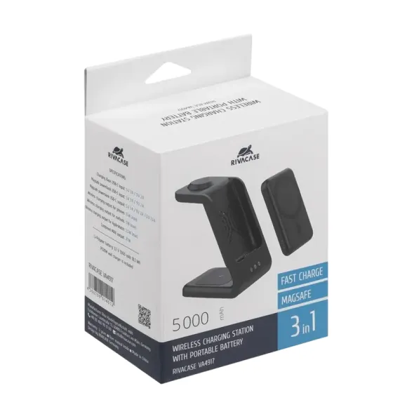 ПОРТАТИВНОЕ ЗАРЯДНОЕ УСТРОЙСТВО RIVACASE VA4917, 500МА·Ч, ЧЁРНЫЙ
