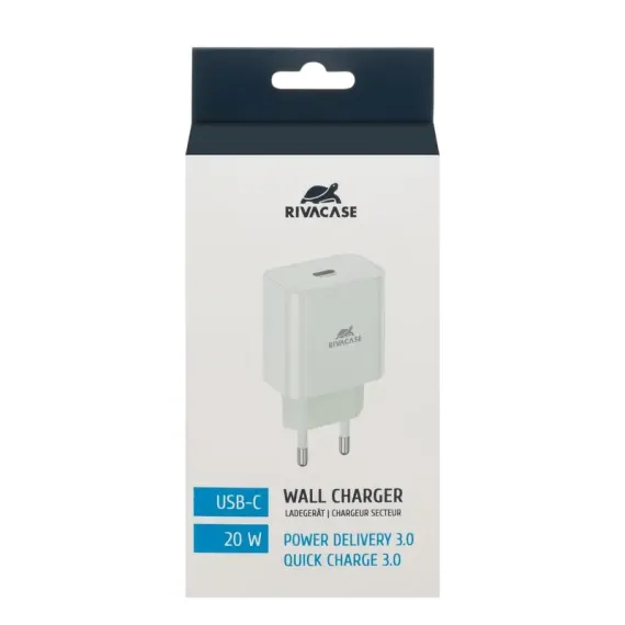 ЗАРЯДНОЕ УСТРОЙСТВО RIVACASE PS4101 W00, 20ВТ, БЕЛЫЙ