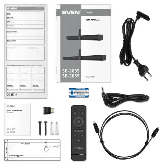 САУНДБАР SVEN SB-2055, ЧЁРНЫЙ