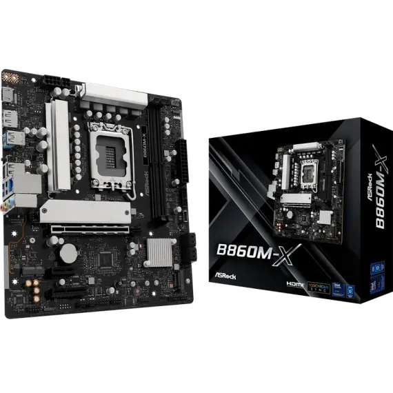 МАТЕРИНСКАЯ ПЛАТА ASROCK B860M-X, LGA1851, INTEL B860, MICRO-ATX
