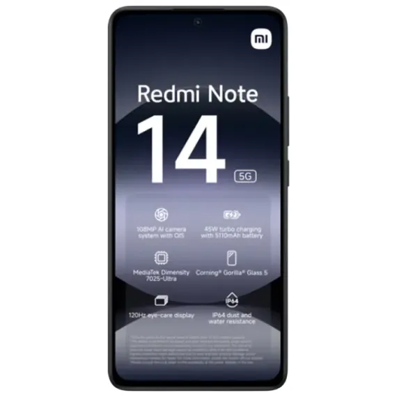 СМАРТФОН XIAOMI REDMI NOTE 14 5G, 6ГБ/128ГБ, MIDNIGHT BLACK