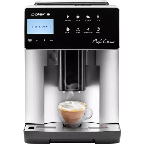 КОФЕМАШИНА POLARIS PACM2055AC, НЕРЖАВЕЮЩАЯ СТАЛЬ | ЧЕРНЫЙ