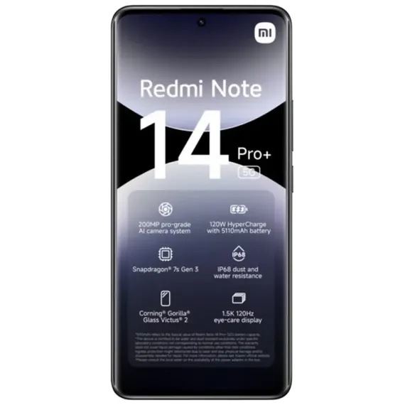 СМАРТФОН XIAOMI REDMI NOTE 14 PRO+, 12ГБ/512ГБ, MIDNIGHT BLACK