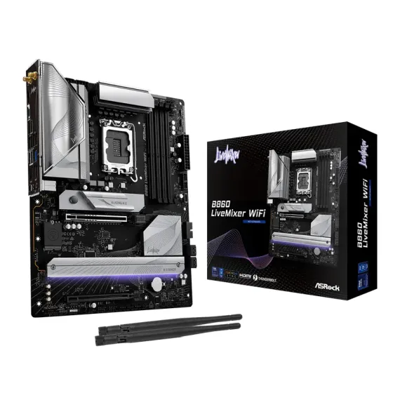 МАТЕРИНСКАЯ ПЛАТА ASROCK B860 LIVEMIXER WIFI, LGA1851, INTEL B860, ATX