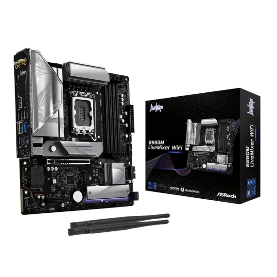 МАТЕРИНСКАЯ ПЛАТА ASROCK B860M LIVEMIXER WIFI, LGA1851, INTEL B860, MICRO-ATX