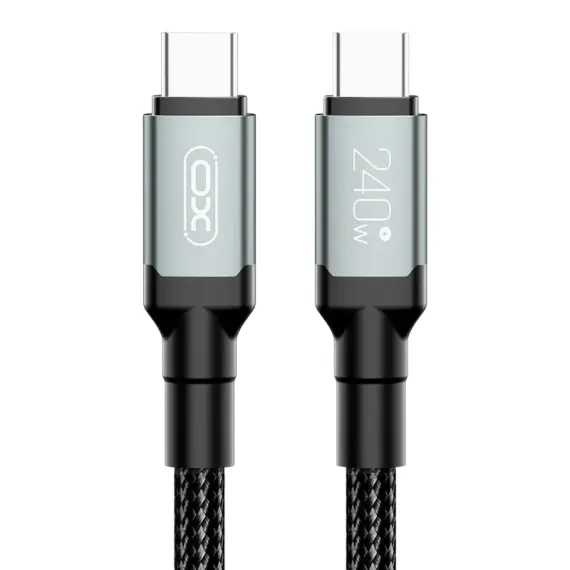 КАБЕЛЬ ДЛЯ ЗАРЯДКИ И СИНХРОНИЗАЦИИ XO NB-Q264B, USB TYPE-C/USB TYPE-C, 2М, ЧЁРНЫЙ
