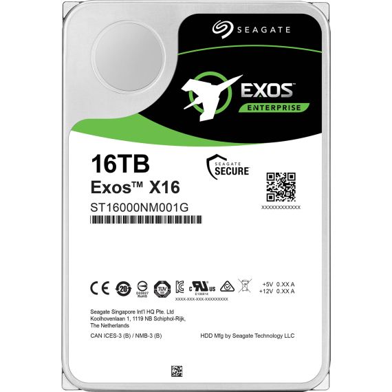 3.5" HDD 16.0TB  SEAGATE ST16000NM001G  SERVER EXOS(TM) X16  ENTERPRISE HARD DRIVE 512E/4KN, 24Х7, 7200RPM, 256MB, SATAIII