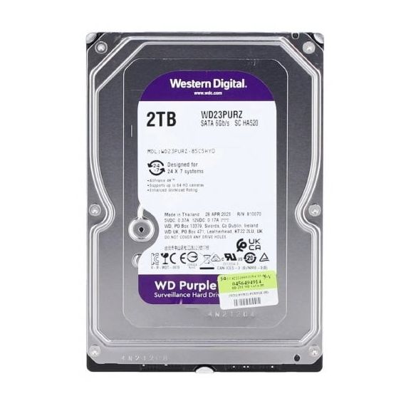 3.5” HDD WESTERN DIGITAL CAVIAR PURPLE WD23PURZ / 2TB / INTELLIPOWER / 64MB