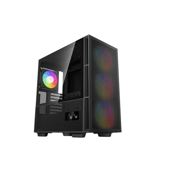 CARCASA DEEPCOOL CH560 DIGITAL / W/OPSU / SIDE-WINDOW / DIGITAL SCREEN / 4X120MM ARG / ATX / BLACK