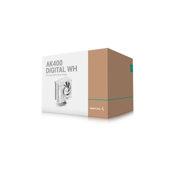 КУЛЕР DEEPCOOL AK400 DIGITAL WH / UNIVERSAL / 220W / 500~1850RPM / <28 DBA / 68.99 CFM / WHITE
