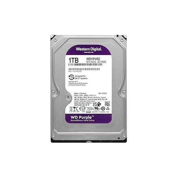 3.5” HDD 1.0TB  WESTERN DIGITAL WD11PURZ CAVIAR(R) PURPLE(TM), CMR DRIVE, 5400RPM, 64MB, SATAIII