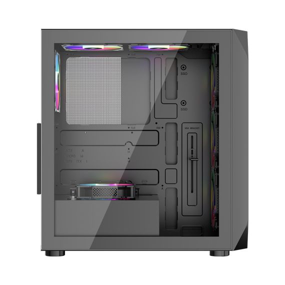 CARCASA GAMING 1STPLAYER AY7 / NO PSU / SIDE-WINDOW / 3X120MM / ATX / BLACK