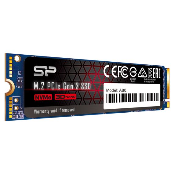 M.2 NVME SSD SILICON POWER A80/ 2.0TB/ PCIE3.0 X4 / NVME1.3/ M2 TYPE 2280