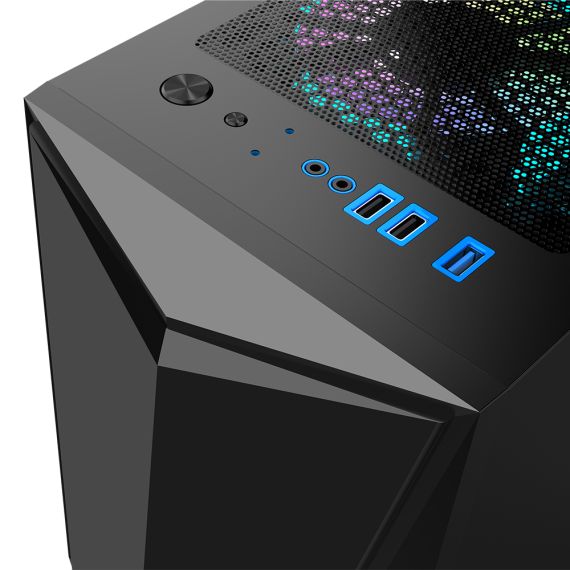 КОРПУС 1STPLAYER DK-3 / W/OPSU / SIDE-WINDOW / 3X120MM / ATX / BLACK