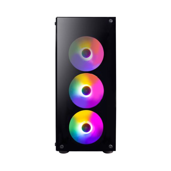 ИГРОВОЙ КОРПУС 1STPLAYER FIRE DANCING V3-B / W/OPSU / SIDE-WINDOW / 4X120MM / ATX / BLACK