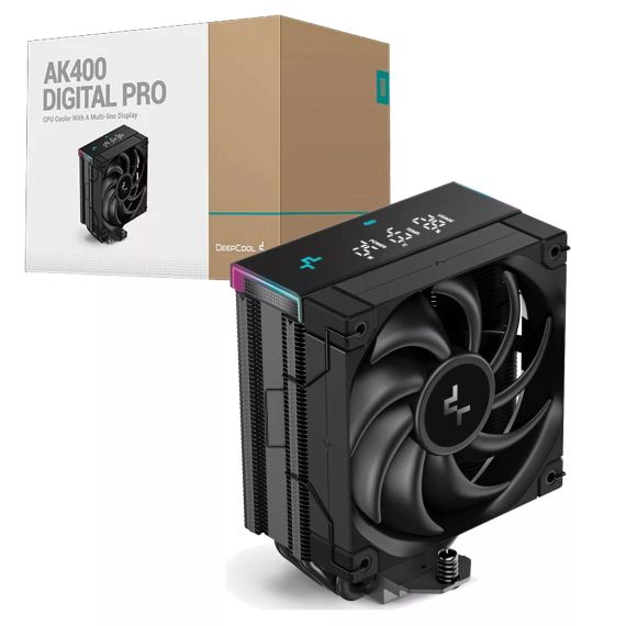 КУЛЕР DEEPCOOL AK400 DIGITAL PRO/ UNIVERSAL / 220W /500~1750RPM/ <25DBA/ 60.89 CFM/ BLACK