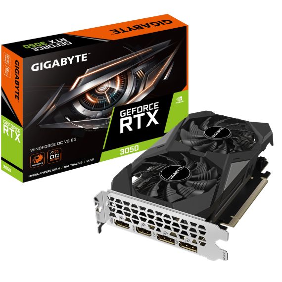 ВИДЕОКАРТА GIGABYTE GEFORCE RTX 3050 WINDFORCE OC V2 6G/ 6GB/ GDDR6/ 96BIT