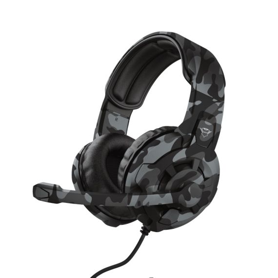 TRUST GAMING GXT 411K RADIUS MULTIPLATFORM HEADSET - BLACK CAMO, 40MM DRIVERS PROVIDE A BOOMING AUDIO EXPERIENCE, ADJUSTABLE MICROPHONE, NYLON BRAIDED CABLE (1M) PLUGS DIRECTLY INTO GAME CONTROLLERS AND AN EXTRA ADAPTER CABLE (1M) FOR PC