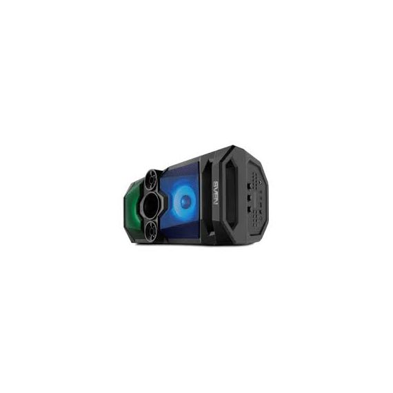 SVEN PS-650 BLACK, BLUETOOTH PORTABLE SPEAKER, 50W RMS, EFFECTIVE MULTI-COLORED LIGHTING, LED DISPLAY, FM TUNER, USB & MICROSD, BUILT-IN LITHIUM BATTERY 2X4000 MAH, TRACKS CONTROL, AUX, RC, OPTICAL, MICRO USB OR 5V DC POWER SUPPLY