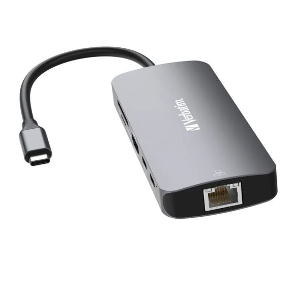 МНОГОПОРТОВЫЙ АДАПТЕР VERBATIM CMH-09/ USB-С/ 2XUSB-A 3.2/ 1XUSB-A 3.2(GEN 2)/ 2XUSB-C 3.2(GEN 2)/ HDMI/ RJ45/ SD/ MICROSD