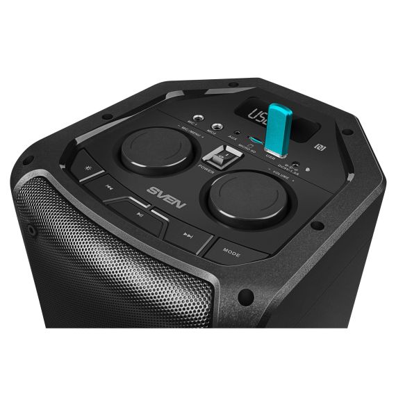 ПОРТАТИВНАЯ КОЛОНКА SVEN PS-710 BLACK / 100W / BLUETOOTH / NFC / FM TUNER / USB / MICROSD