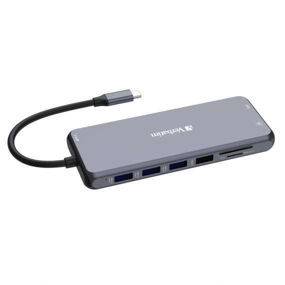 МНОГОПОРТОВЫЙ АДАПТЕР VERBATIM CMH-14/ USB-С/ 3XUSB-A 3.2/ 2XUSB-A/ 1XUSB-C PD(100W)/ 2XHDMI/ 1XVGA/ RJ45/ SD/ MICROSD