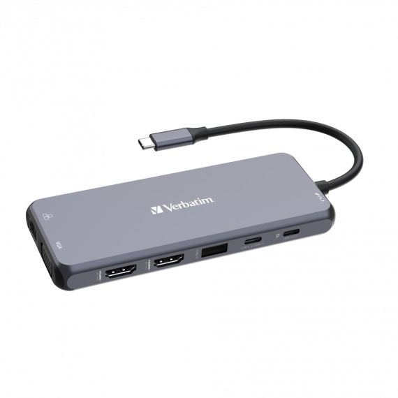 МНОГОПОРТОВЫЙ АДАПТЕР VERBATIM CMH-14/ USB-С/ 3XUSB-A 3.2/ 2XUSB-A/ 1XUSB-C PD(100W)/ 2XHDMI/ 1XVGA/ RJ45/ SD/ MICROSD