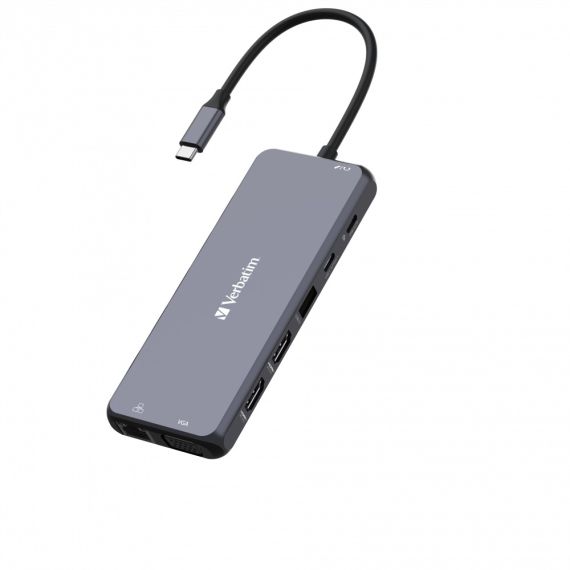 МНОГОПОРТОВЫЙ АДАПТЕР VERBATIM CMH-14/ USB-С/ 3XUSB-A 3.2/ 2XUSB-A/ 1XUSB-C PD(100W)/ 2XHDMI/ 1XVGA/ RJ45/ SD/ MICROSD