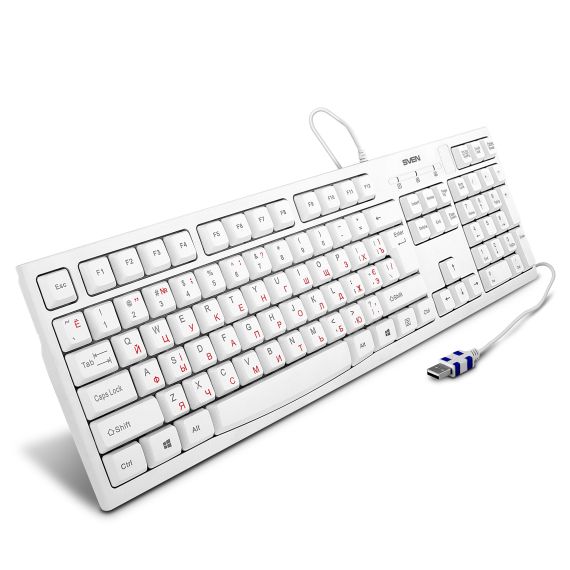 КЛАВИАТУРА SVEN KB-S300 / USB / WHITE