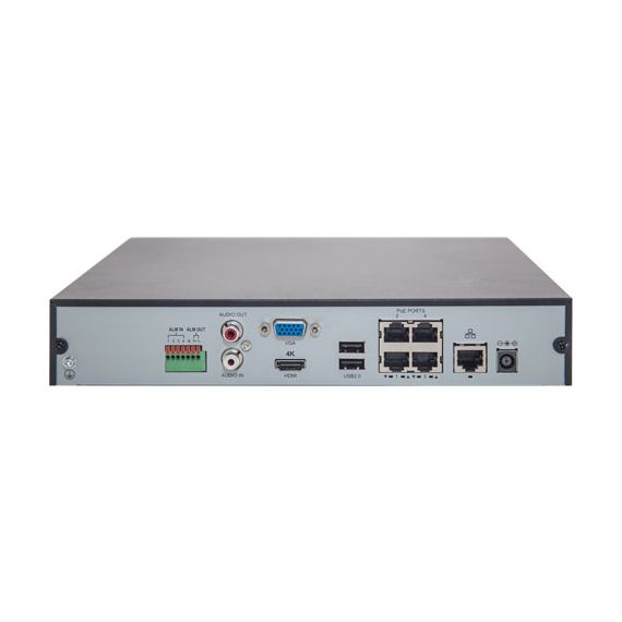 UNV NVR301-04Q, 6-CH , 1 SATA INTERFACE, 4 BNC/5MP LITE, MINI 1U, H.265