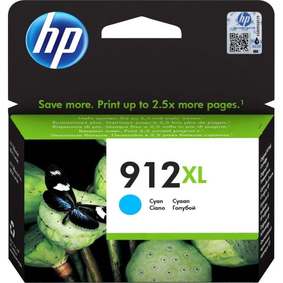 912XL (3YL81AE) CYAN INK CARTRIDGE; (FOR HP OFFICEJET PRO  8010 SERIES, 8012 PRO AIO, 8013 PRO AIO, 8014 PRO AIO, 8015 PRO AIO, 8020 PRO SERIES, 8022 PRO AIO, 8023 PRO AIO, 8024 PRO AIO, 8025 PRO AIO)