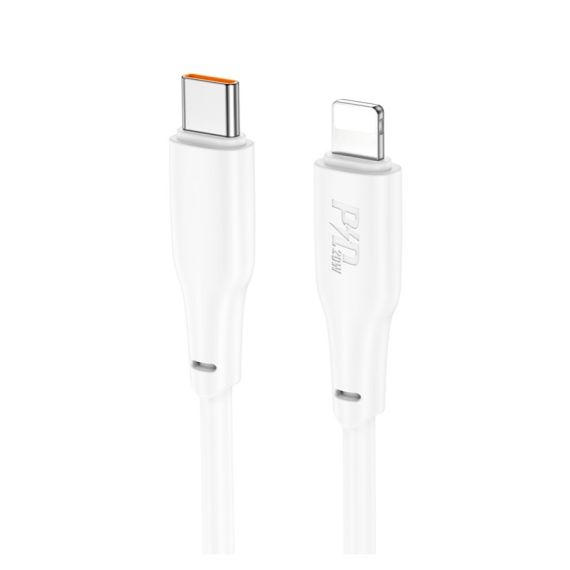 КАБЕЛЬ USB-C TO LIGHTNING HOCO “X93 FORCE” / 2M / WOVEN NYLON / 20W / UP TO 3A / WHITE