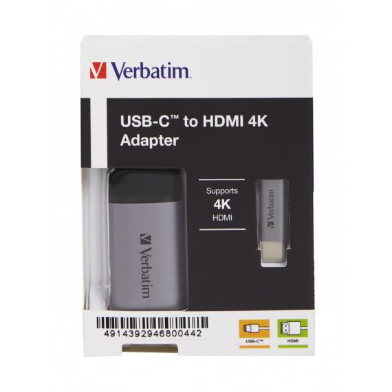 АДАПТЕР VERBATIM USB TYPE-C TO HDMI 4K, 10 CM