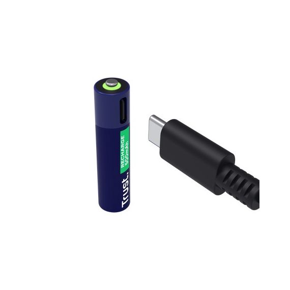 TRUST АККУМУЛЯТОРНАЯ БАТАРЕЯ USB-C AAA/ 500 MAH/  UP TO 800 CHARGE CYCLES/  2 PACK