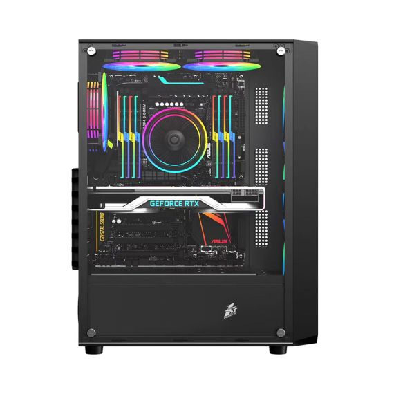 КОМПЬЮТЕР ATOL PC1059MP - GAMING A-RGB#2.3.3/ AMD RYZEN 5 5600/ 16GB/ 256GB SSD + 1TB/ RTX3050/ BLACK