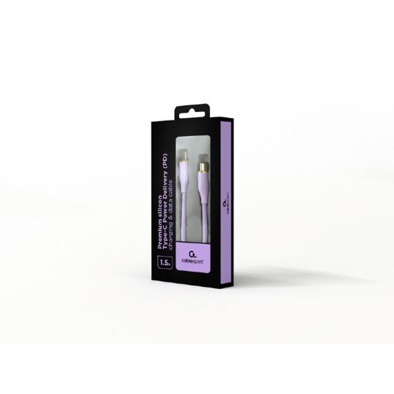 КАБЕЛЬ TYPE-C - TYPE-C CABLEXPERT CC-USB2S-CMCM-1.5M-P / 1.5 M/  VIOLET