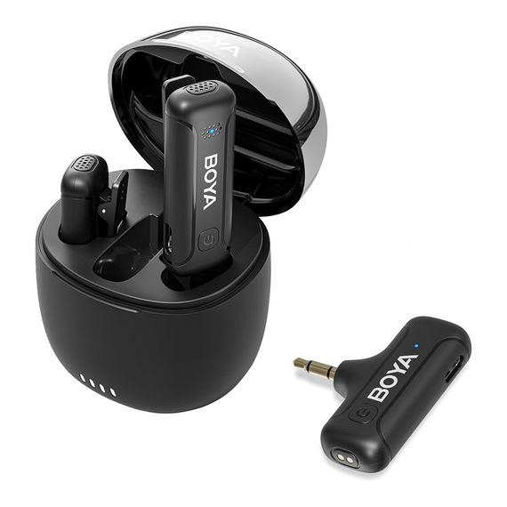 ДВУХКАНАЛЬНАЯ БЕСПРОВОДНАЯ МИКРОФОННАЯ СИСТЕМА BOYA 2,4 ГГЦ С ЗАРЯДНЫМ КЕЙСОМ (BY-WM3T-U2), РАЗЪЕМ 3,0, ЧЕРНЫЙ