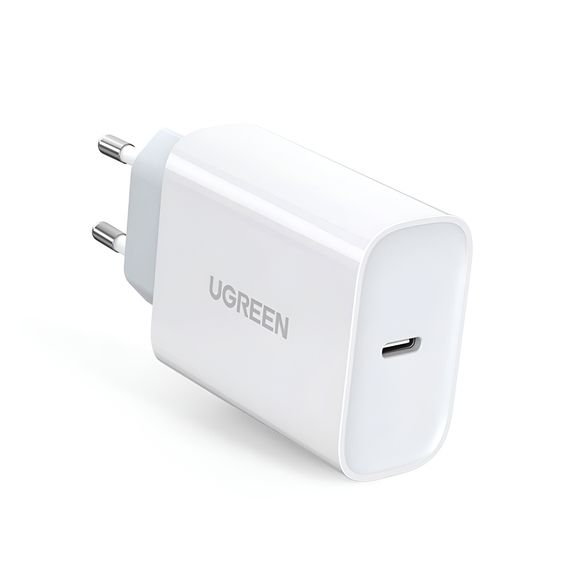 UGREEN НАСТЕННОЕ ЗАРЯДНОЕ УСТРОЙСТВО 1*TYPE-C 3A 3A 30W QC4.0, БЕЛЫЙ