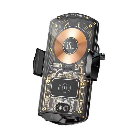 АВТОМОБИЛЬНЫЙ ДЕРЖАТЕЛЬ БЕСПРОВОДНОЙ АВТОМАТИЧЕСКИЙ 15 ВТ C10, ЧЕРНЫЙ