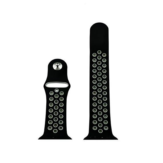 СПОРТИВНЫЙ РЕМЕШОК ДЛЯ APPLE WATCH ИЗ СИЛИКАГЕЛЯ 38/40/41 ММ M/L СЕРЫЙ ЧЕРНЫЙ