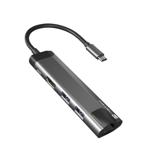 NATEC FOWLER GO USB-C MULTIPORT ADAPTER 5 IN 1 2X USB 3.0 HUB, HDMI 4K, USB-CPD, RJ45