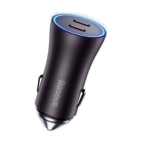 BASEUS АВТОМОБИЛЬНОЕ ЗАРЯДНОЕ УСТРОЙСТВО GOLDEN CONTACTOR PRO 2*TYPE-C 40W, СЕРЫЙ