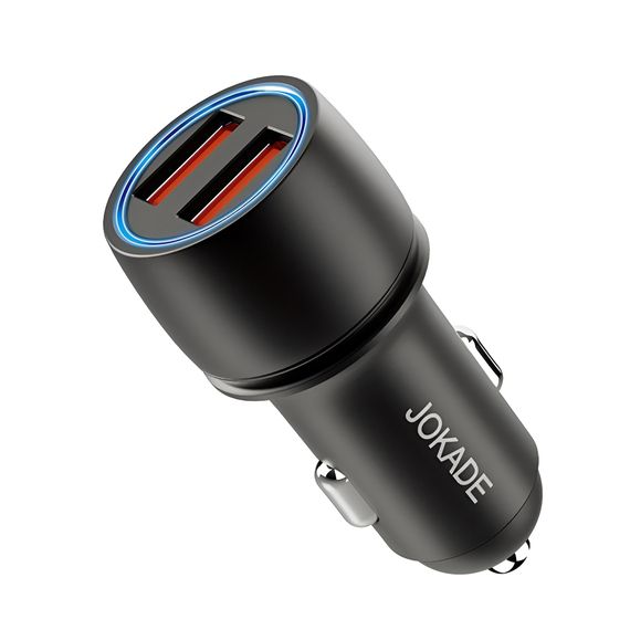 JOKADE АВТОМОБИЛЬНОЕ ЗАРЯДНОЕ УСТРОЙСТВО 2*USB-A QC3.0 JH001, ЧЕРНЫЙ