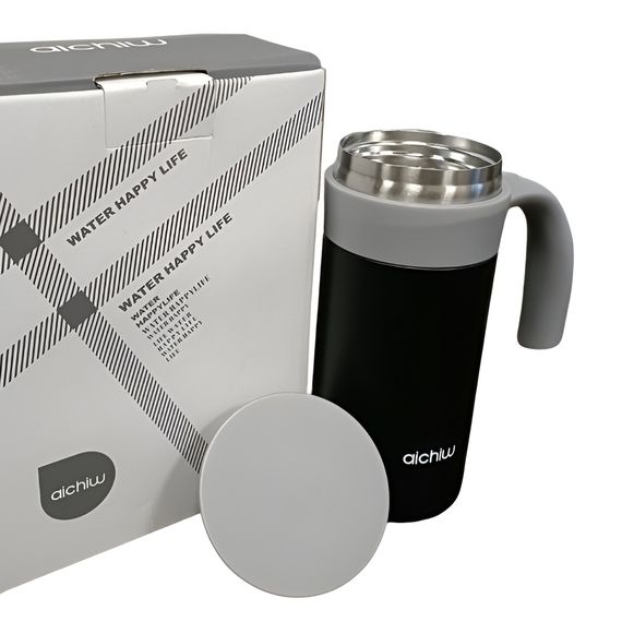 ТЕРМОКРУЖКА-ТЕРМОС AICHIW С СИСТЕМОЙ ИНФУЗИИ AI-DS13 400 ML, ЧЕРНЫЙ