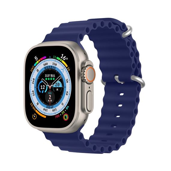 РЕМЕШОК DUX DUCIS OCEAN WAVE VERSION APPLE WATCH 42MM/44MM/45MM, MID-NIGHT BLUE