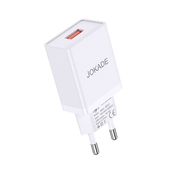 JOKADE НАСТЕННОЕ ЗАРЯДНОЕ УСТРОЙСТВО С КАБЕЛЕМ USB - MICRO-USB ОДНОПОРТОВОЕ 5A 5A JB022, БЕЛЫЙ