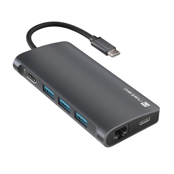 NATEC FOWLER PLUS HUB USB-C MULTIPORT ADAPTER 8 IN 1 NATEC FOWLER 2 V2 3X USB 3.0 HUB, HDMI 4K, USB-C, RJ45, SD, MICRO SD