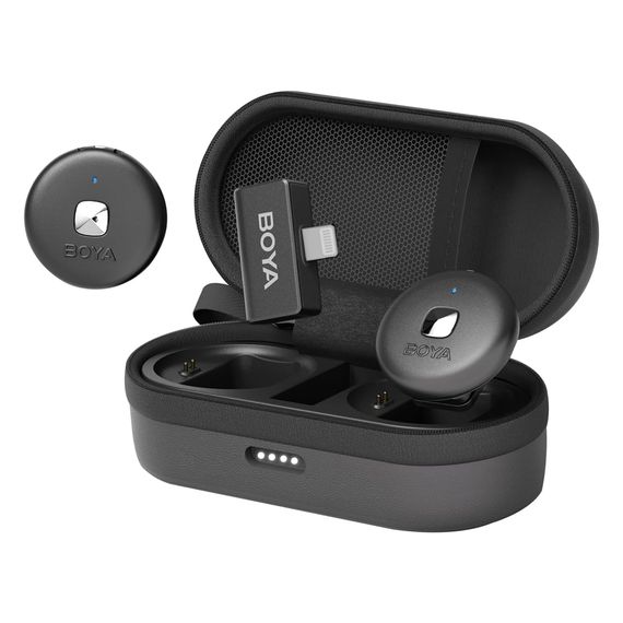 ДВУХКАНАЛЬНАЯ БЕСПРОВОДНАЯ МИКРОФОННАЯ СИСТЕМА BOYA (OMIC-D-B), РАЗЪЕМ LIGHTNING JACK, ЧЕРНЫЙ