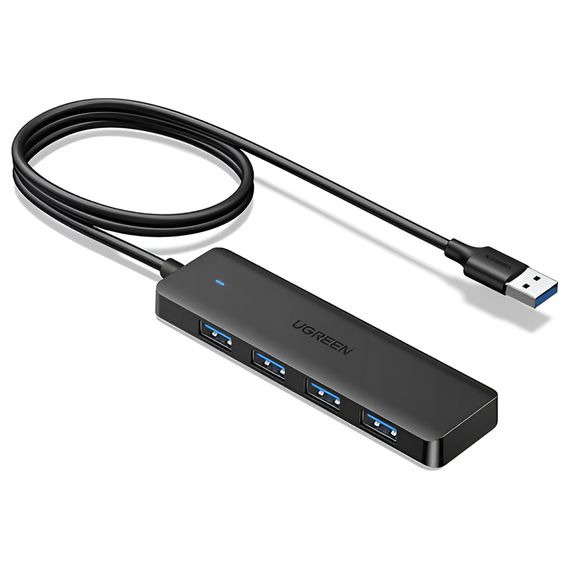 UGREEN HUB 4IN1 USB 3.0 - 4*USB 3.0 1M CM219, ЧЕРНЫЙ