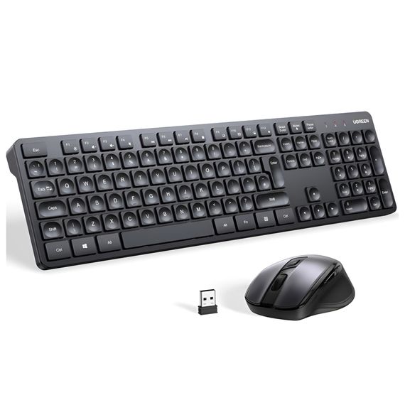 UGREEN БЕСПРОВОДНАЯ КОМБИНИРОВАННАЯ КЛАВИАТУРА И МЫШЬ ЭРГОНОМИЧНАЯ US MK006, ЧЕРНЫЙ